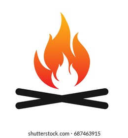 Campfire Silhouette Vector Illustration Stock Vector Royalty Free