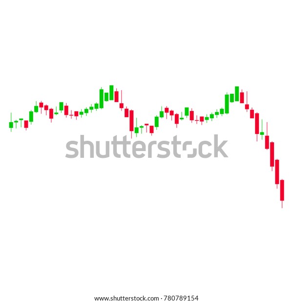 Candlestick Graph Falling Acceleration Flat Vector Stock Vector