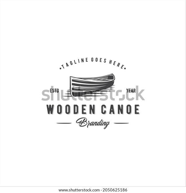 Canoe Row Boat Kayak Logo Design Stock Vector Royalty Free 2050625186