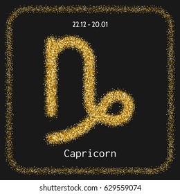 Leo Zodiac Sign Gold Glitter Symbol Stock Vector Royalty Free