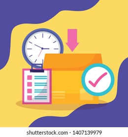 Paper Test Timer Checklist Exam Concept Stock Vector Royalty Free