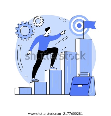 Career development abstract concept vector illustration. Career change, manage successful alternative career, retraining for a new job, employee performance, job responsibility abstract metaphor.