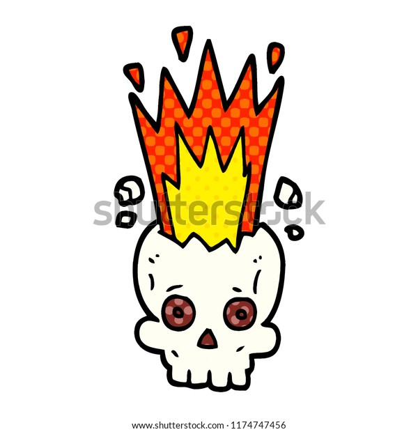 Cartoon Doodle Exploding Skull Stock Vector Royalty Free