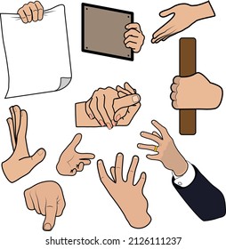 Cartoon Hands Gestures Vector Set Stock Vector Royalty Free