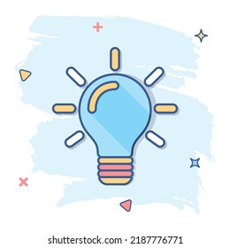 Cartoon Light Bulb Icon Comic Style Stock Vector Royalty Free