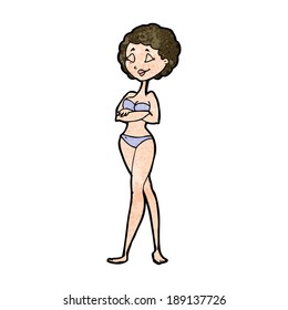 Mujer Retro De Caricatura En Bikini Vector De Stock Libre De Regal As