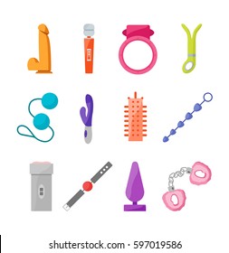 Cartoon Sex Toys Set Intim Shop Stock Vector Royalty Free