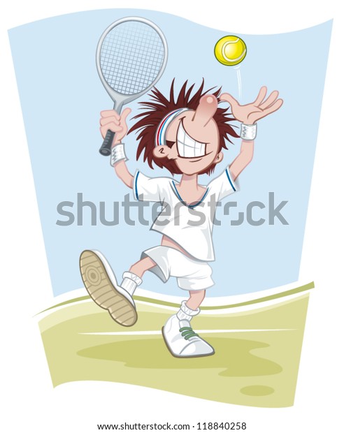 Cartoon Tennis Player Stock Vector Royalty Free 118840258 Shutterstock