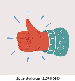 Cartoon Vector Illustration Hand Showing Thumbs