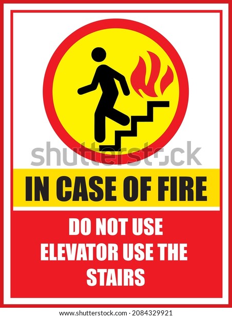 Case Fire Do Not Use Elevator Stock Vector Royalty Free