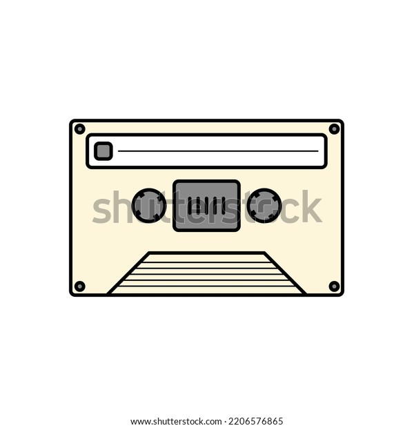 Vektor Stok Cassette Illustration Drawing Vector Icon Tanpa Royalti