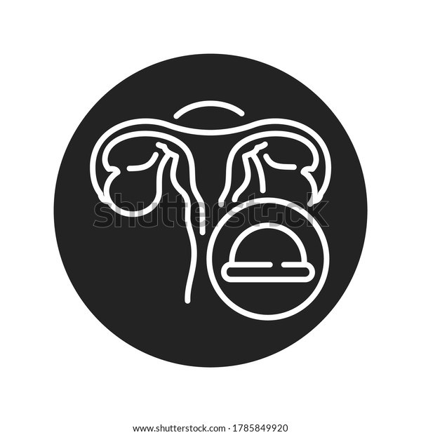 Cervical Diaphragm Black Glyph Icon Uterus Stock Vector Royalty Free