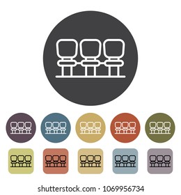 Chair Sofa Seating Icons Set Outline Stock Vector Royalty Free