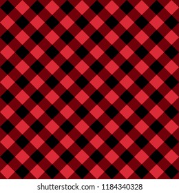 Checkered Diagonal Black Red Seamless Patterns Stock Vector Royalty