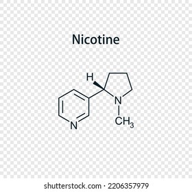 Chemical Structure Nicotine Vector Illustration Isolated Stock Vector