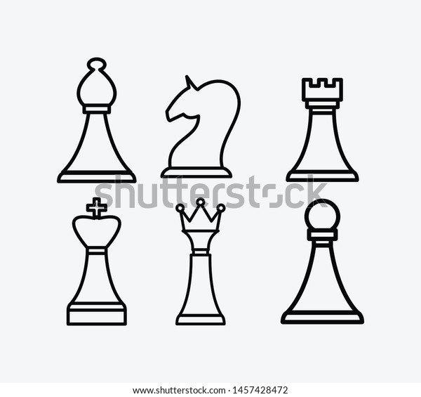 Chess Icon Vector Logo Template Illustration Vector De Stock Libre De