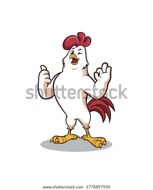 Chicken Cartoon Mascot Style Character Stock Vector Royalty Free