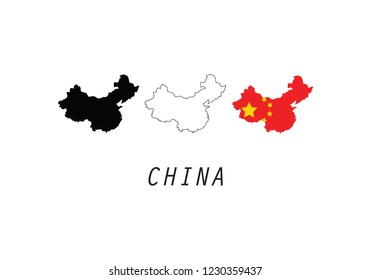 China Outline Map Country Shape National