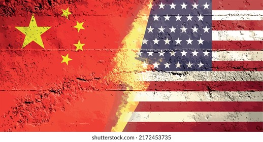 China Usa Conflict Dispute Between China Stock Vector Royalty Free