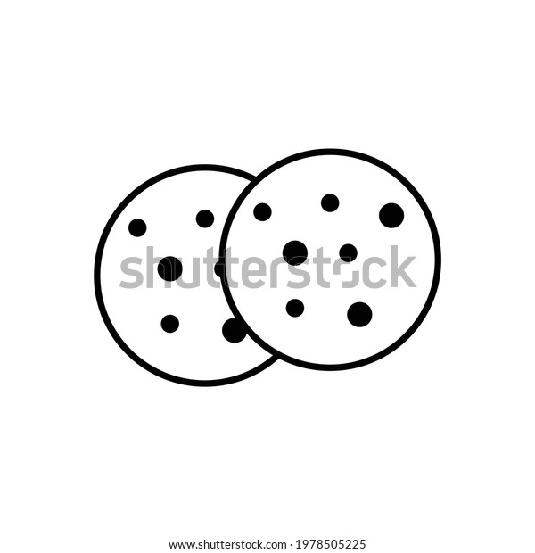 Chocolate Chip Cookie Icon Vector Illustration Stock Vector Royalty