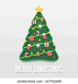 Christmas Tree Decoration Vector Illustration Stock Vector Royalty