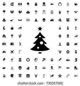 Christmas Tree Icon Set Filled Holiday Stock Vector Royalty Free