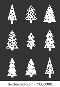 Christmas Tree Icon Set Christmas Tree Vector De Stock Libre De