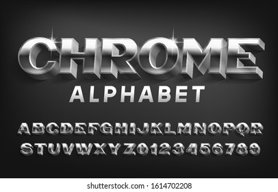 Chrome Alphabet Font D Metal Effect Stock Vector Royalty Free