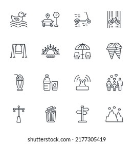 City Park Icons Set City Park Stock Vector Royalty Free