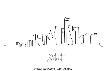 City Skyline Usa Continuous One Line