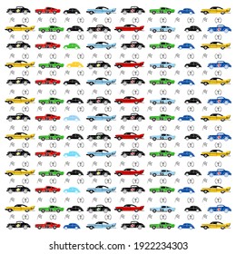 Classic Racing Car Seamless Pattern Stock Vector Royalty Free