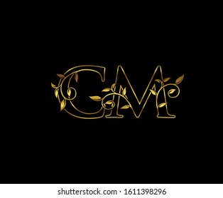 Classy Gold Letter C M Cm Stock Vector Royalty Free 1611398296