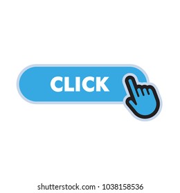 Click Button Hand Pointer Clicking Stock Vector Royalty Free