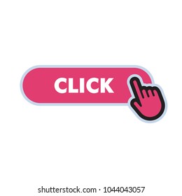 Click Here Button Hand Icon Stock Vector Royalty Free