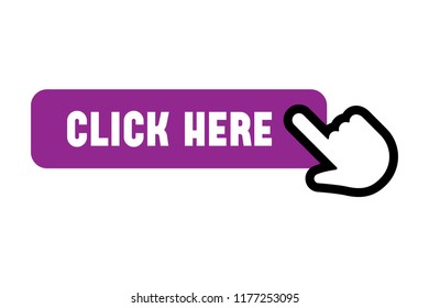 Click Here Button Hand Icon Stock Vector Royalty Free 1177253095