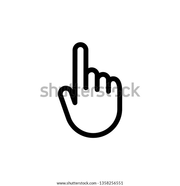 Clicking Hand Linear Icon Click Pointer Stock Vector Royalty Free