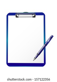 Clipboard Blank Sheet Paper Pen Vector Stock Vector Royalty Free