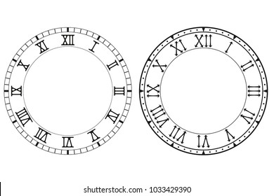 Clock Face Roman Numerals Vector Illustration Vector De Stock Libre