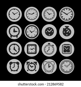 Simple Set Time Clock Line Icons Stock Vector Royalty Free