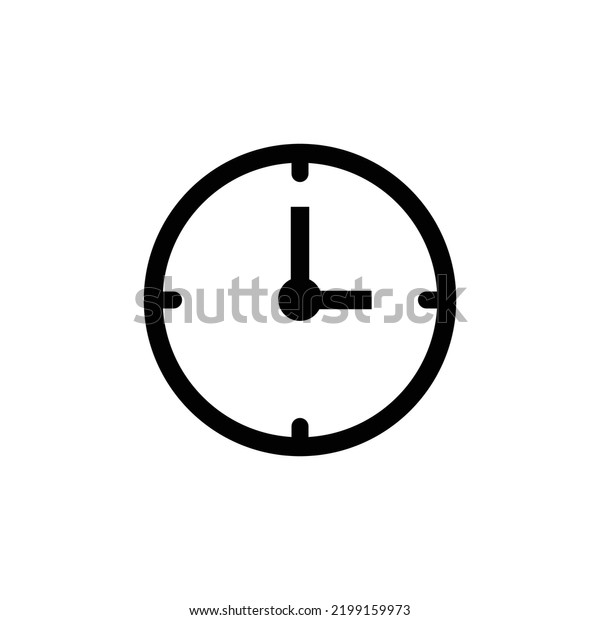 Clock Line Icon Time Symbol Editable Stock Vector Royalty Free