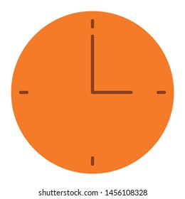 Clock Vector Icon Watchtime Symbol Flat Stock Vector Royalty Free