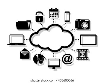 Cloud Computing Concept Icons Stock Vector Royalty Free