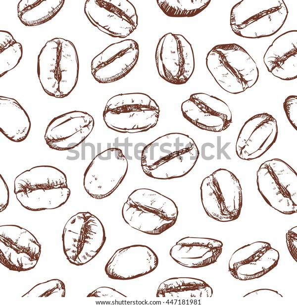 Coffee Bean Pattern Including Seamless On Stock Vector Royalty Free