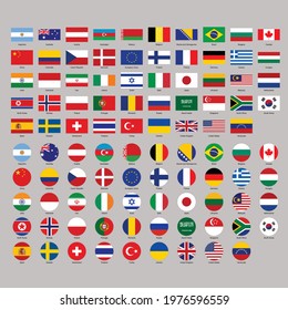 Collection Flags Most Popular World Flags Stock Vector Royalty Free