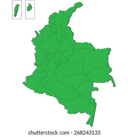 vectores de Mapa de colombia con regiones Vectores imágenes y arte vectorial de stock