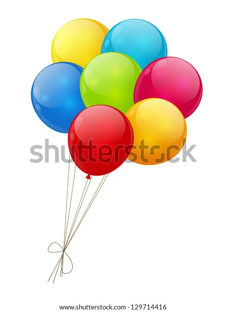 Color Glossy Balloons Isolated On White Stock Vector Royalty Free