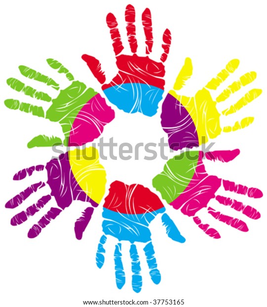 Color Handprints Stock Vector Royalty Free Shutterstock