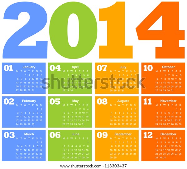 Colorful Calendar Vector Illustration Stock Vector Royalty Free