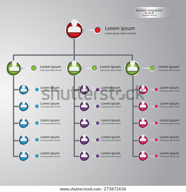 Colorful Circle People Icons Organizational Chart Image Vectorielle