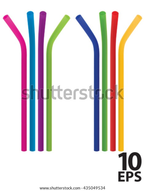 Colorful Drinking Straws Vector Illustration Stock Vector Royalty Free